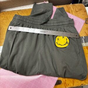 NIRVANA  Dark Green Joggers with Smiley Face